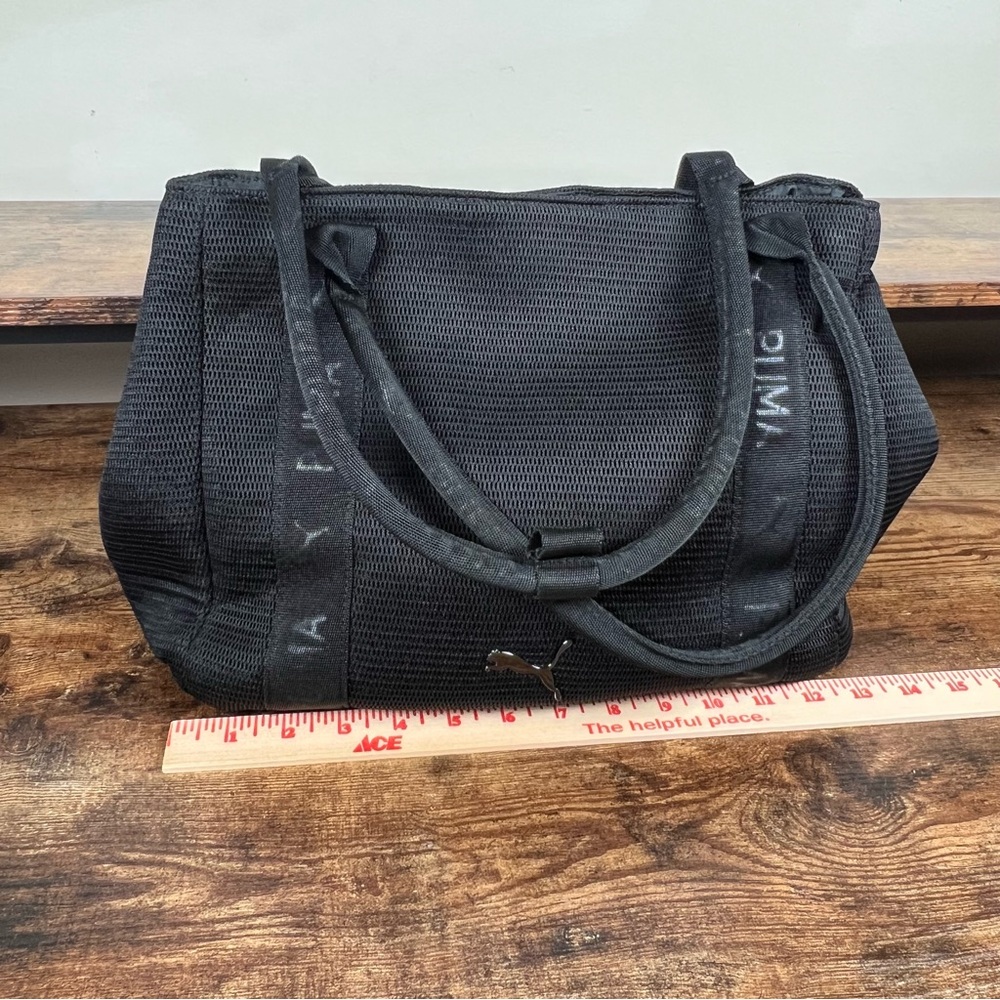 Puma Up & Comer Tote Bag Black Lightweight Lined Duffle Gym Sporty - Picture 2 of 13